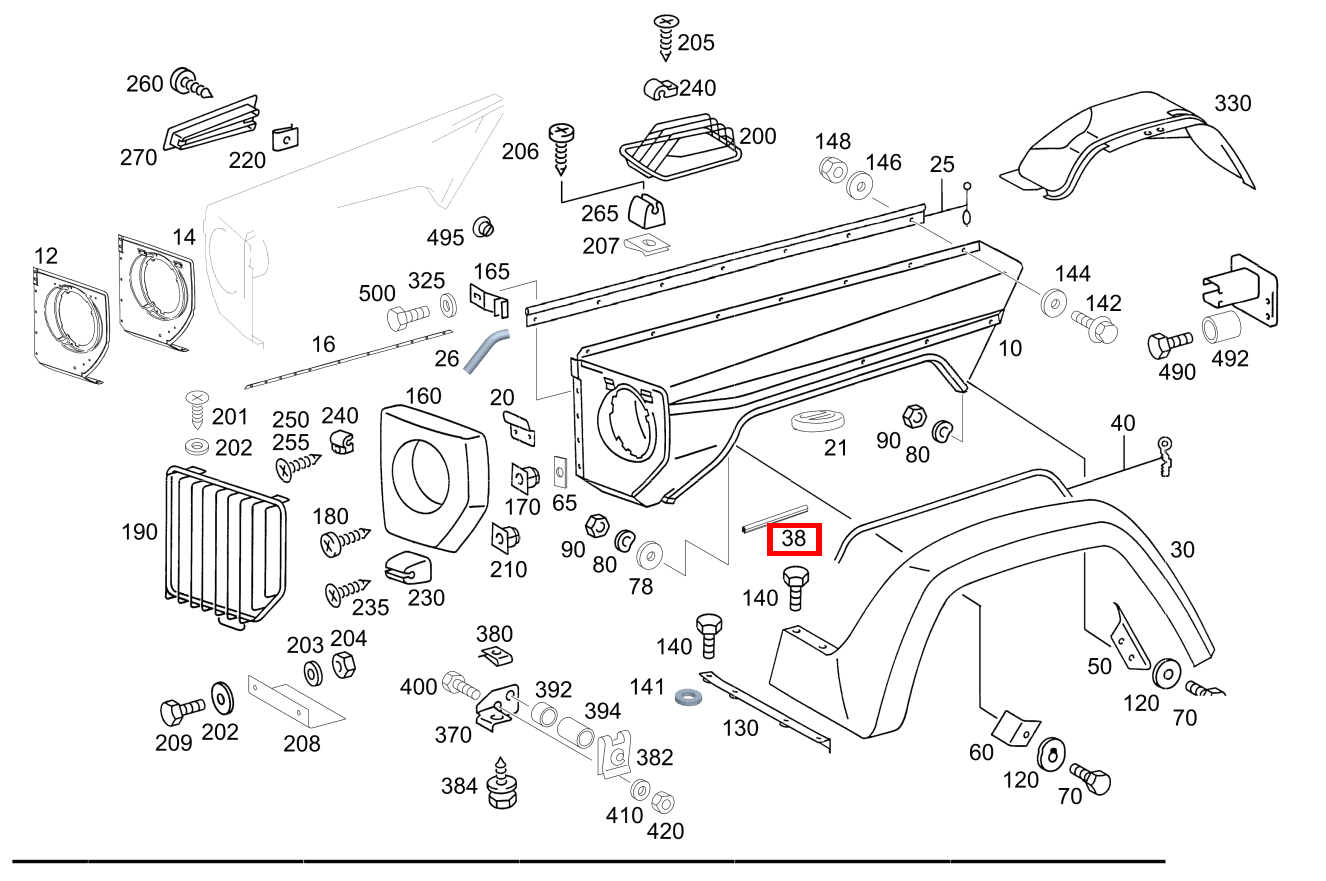 Kantenschutz Unten rechts G 300 CDI/4X4/3428 Lang 461 Kantenschutz Unten rechts G 300 CDI/4X4/3428 Lang 461