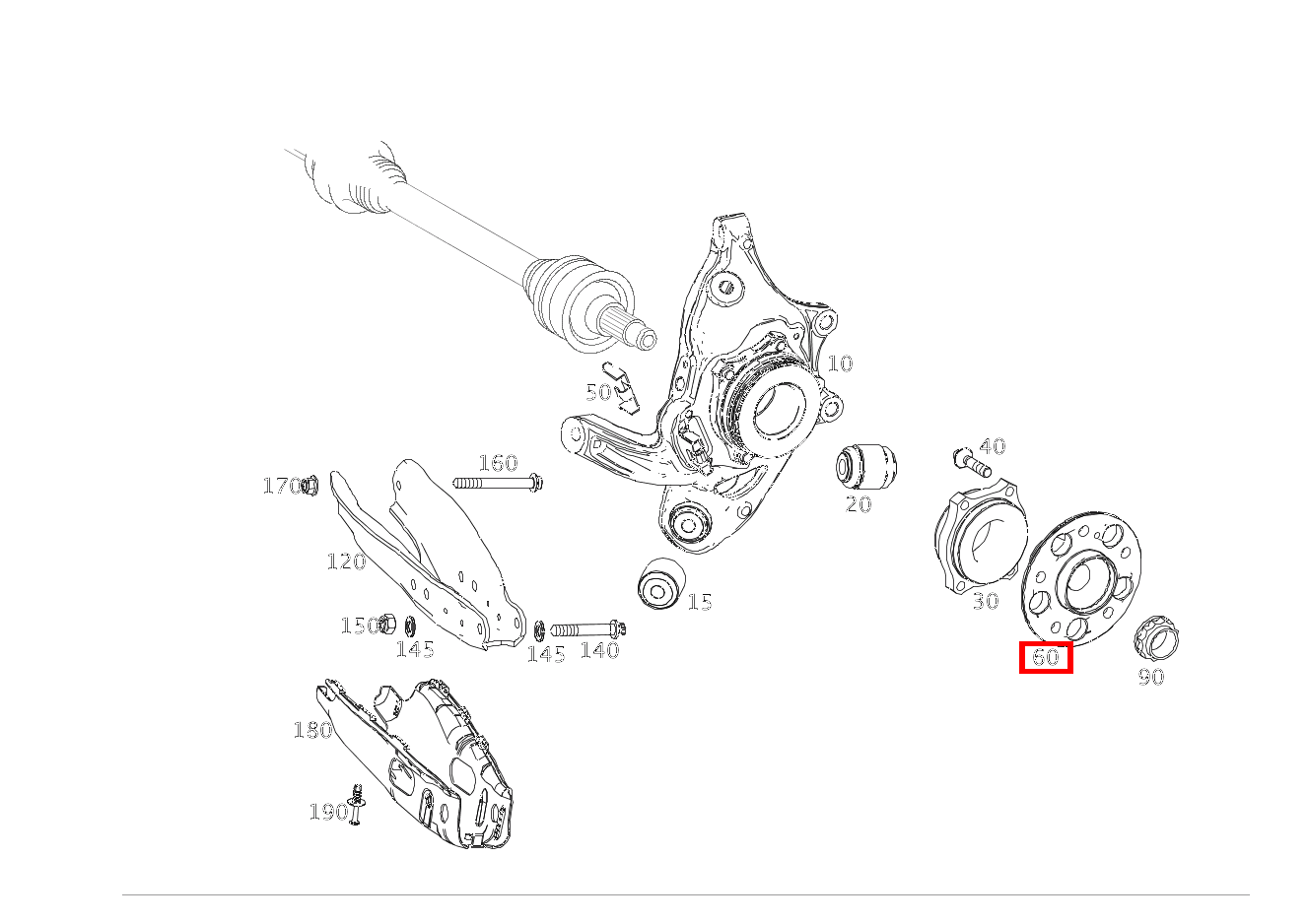 Flansch RADTRAEGER RECHTS SL65 AMG 231