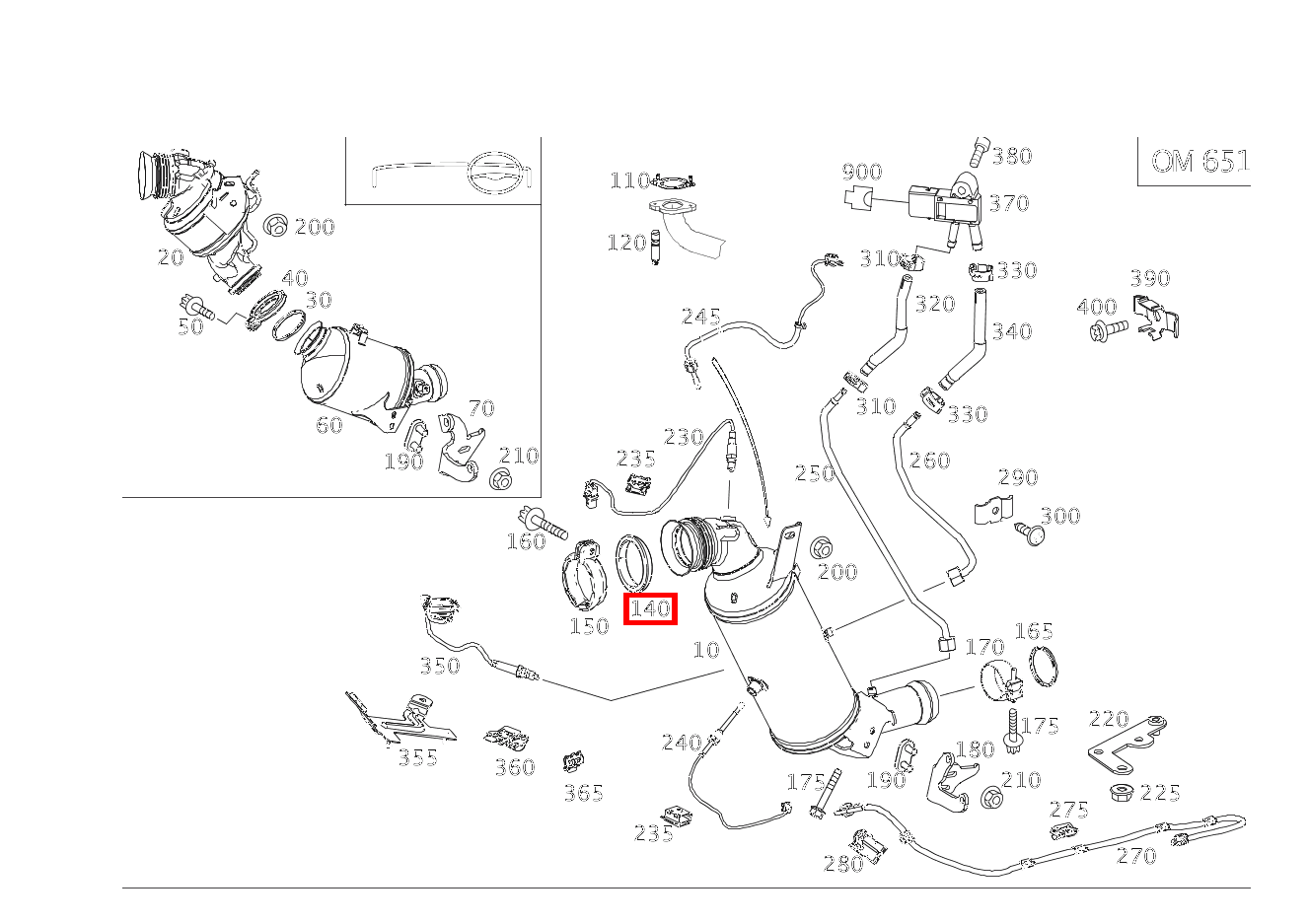 DICHTRING ABGASANLAGE Katalysator an Turbolader E 250 d Cabriolet 207