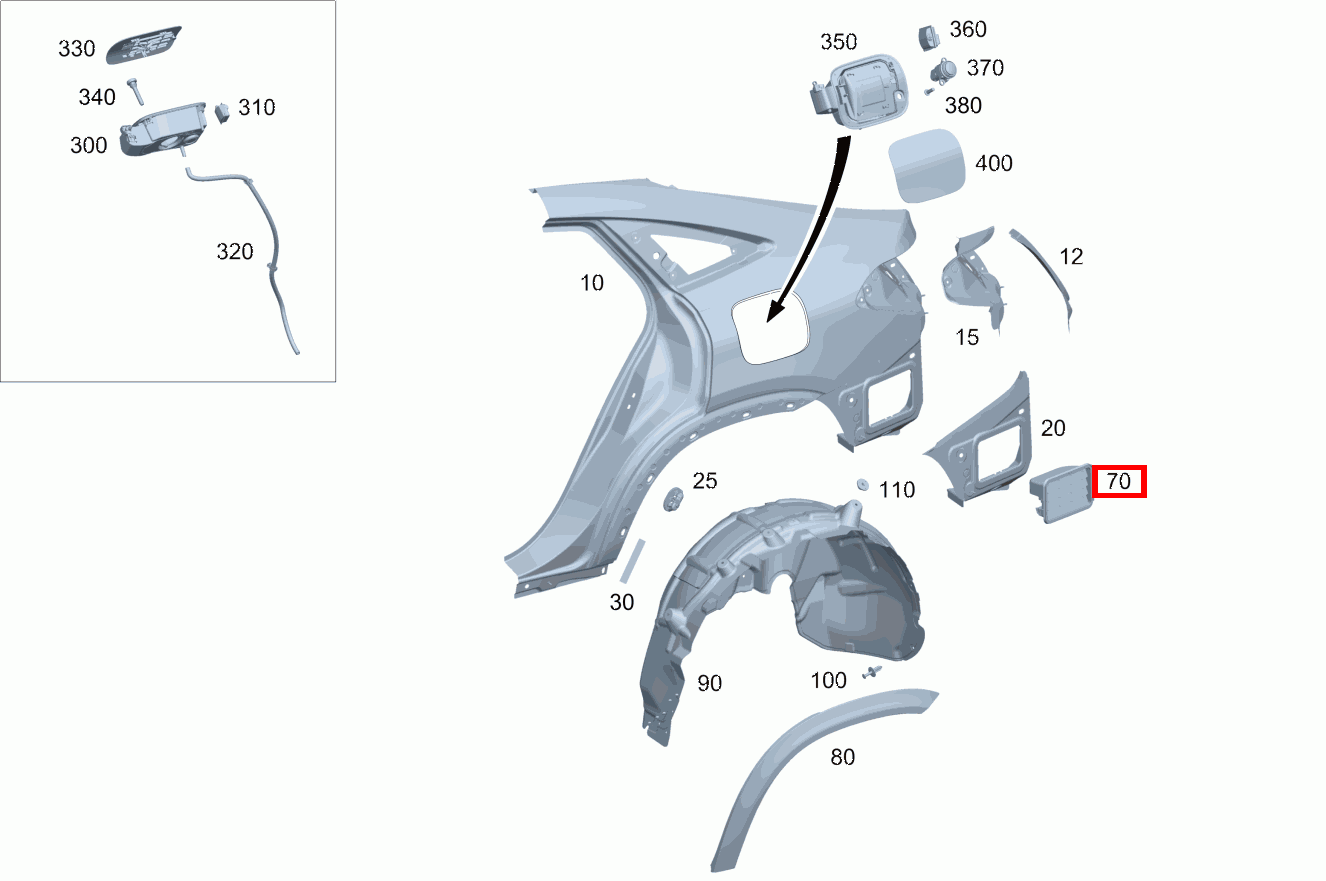 Entlüftungsklappe Rechts GLE 350 e 4MATIC Coupé 463 Entlüftungsklappe Rechts GLE 350 e 4MATIC Coupé 463