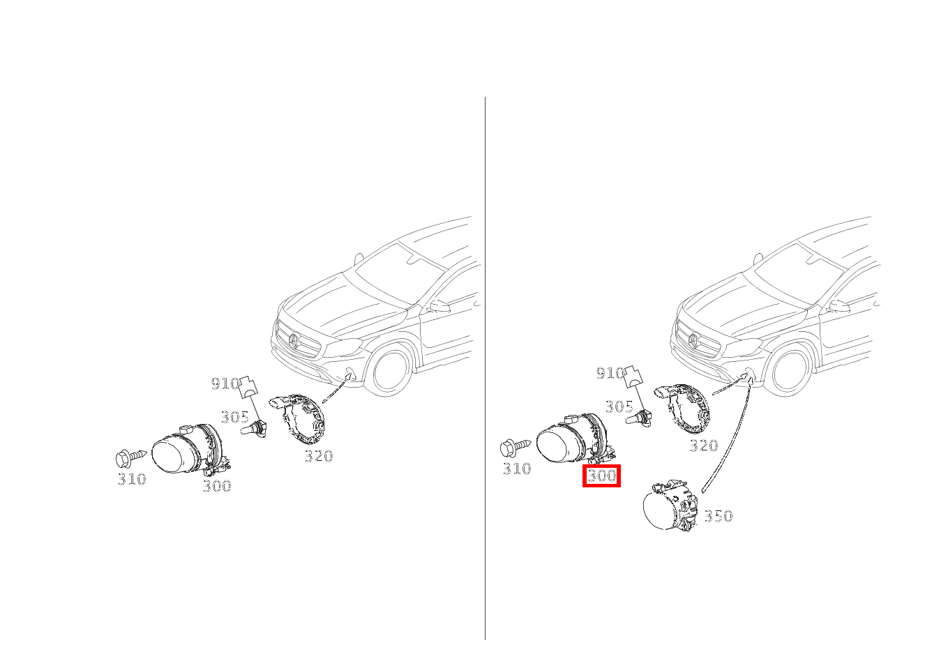Nebelscheinwerfer RECHTS GLA250 156 Nebelscheinwerfer RECHTS GLA250 156