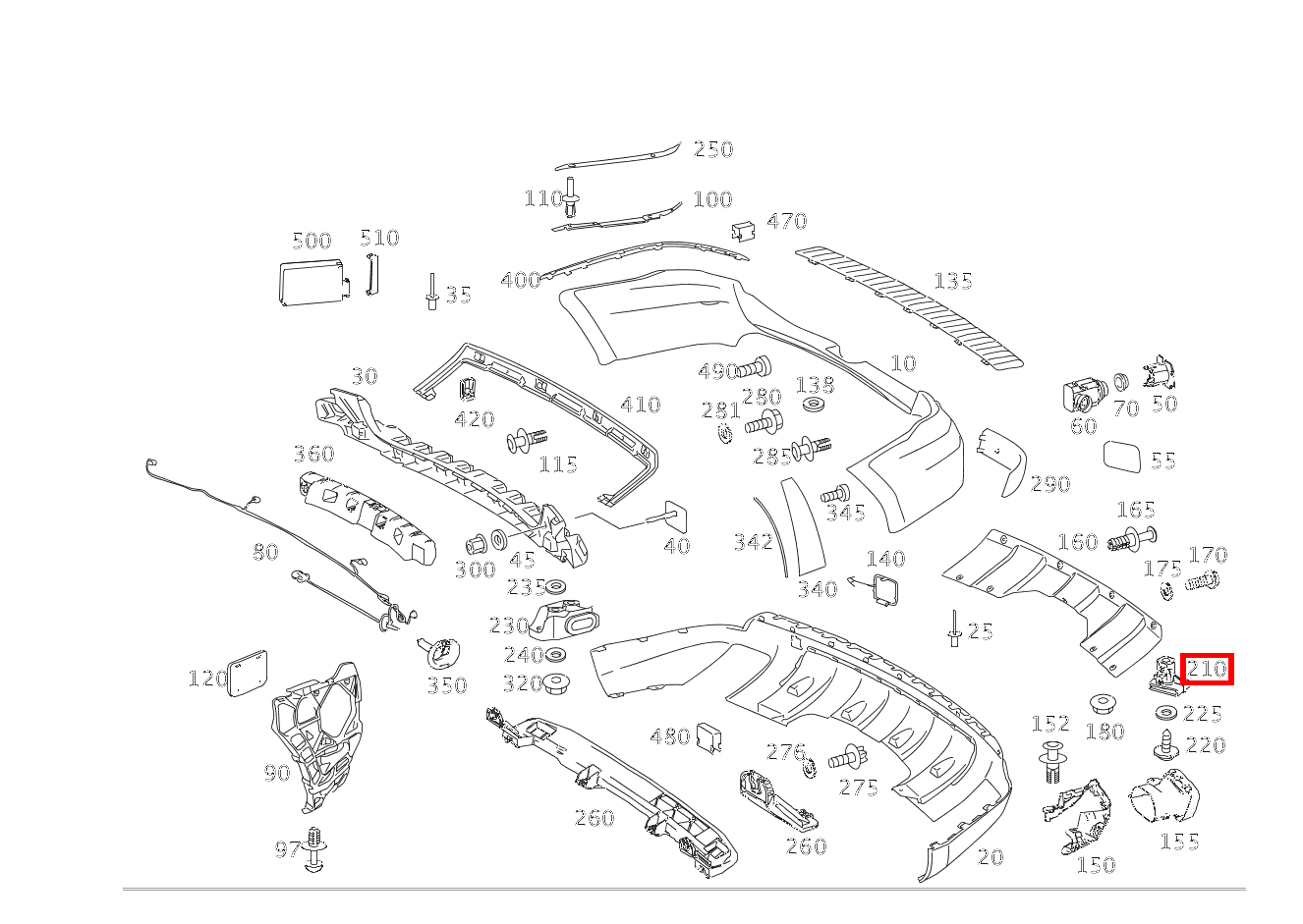 KUNSTSTOFFMUTTER Endrohrblende GL 500 4MATIC Off-Roader 164