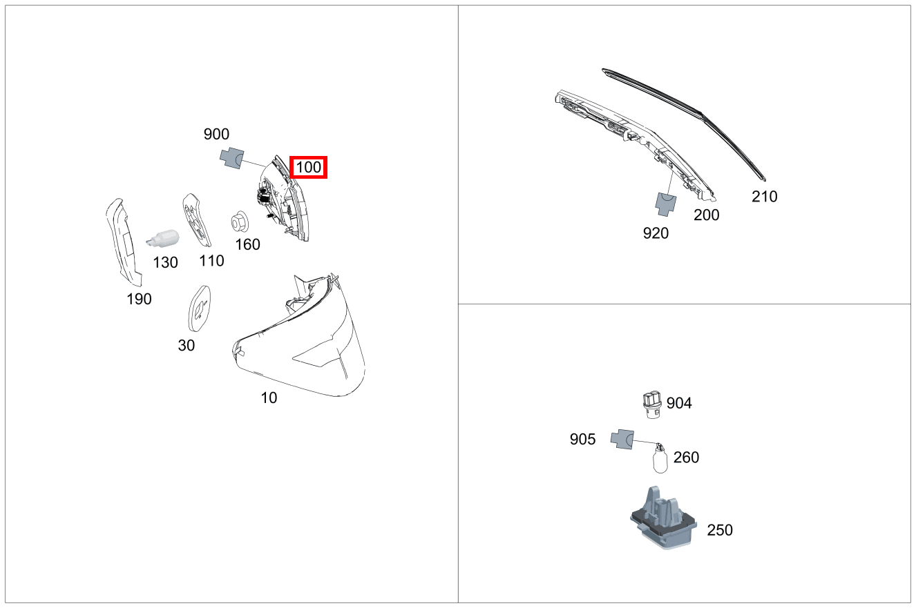 Schlussleuchte HECKDECKEL LINKS E 350 d Cabriolet 253