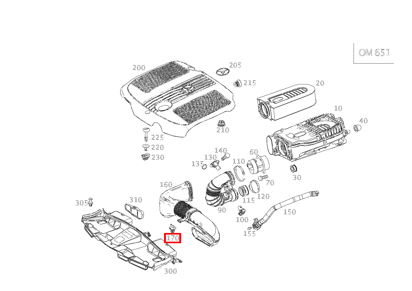 Verschluss LUFTLEITUNG AN QUERTRAEGER OBEN E300T BT H 212