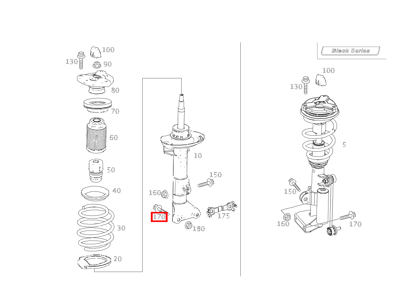 Kombi-Schraube Federbein an Achsschenkel unten; M12X20 C63AMG BlackSeries 204 Kombi-Schraube Federbein an Achsschenkel unten; M12X20 C63AMG BlackSeries 204