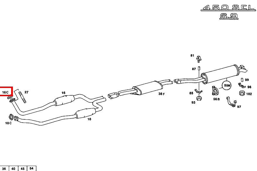 Flansch 450 SEL 6.9 116