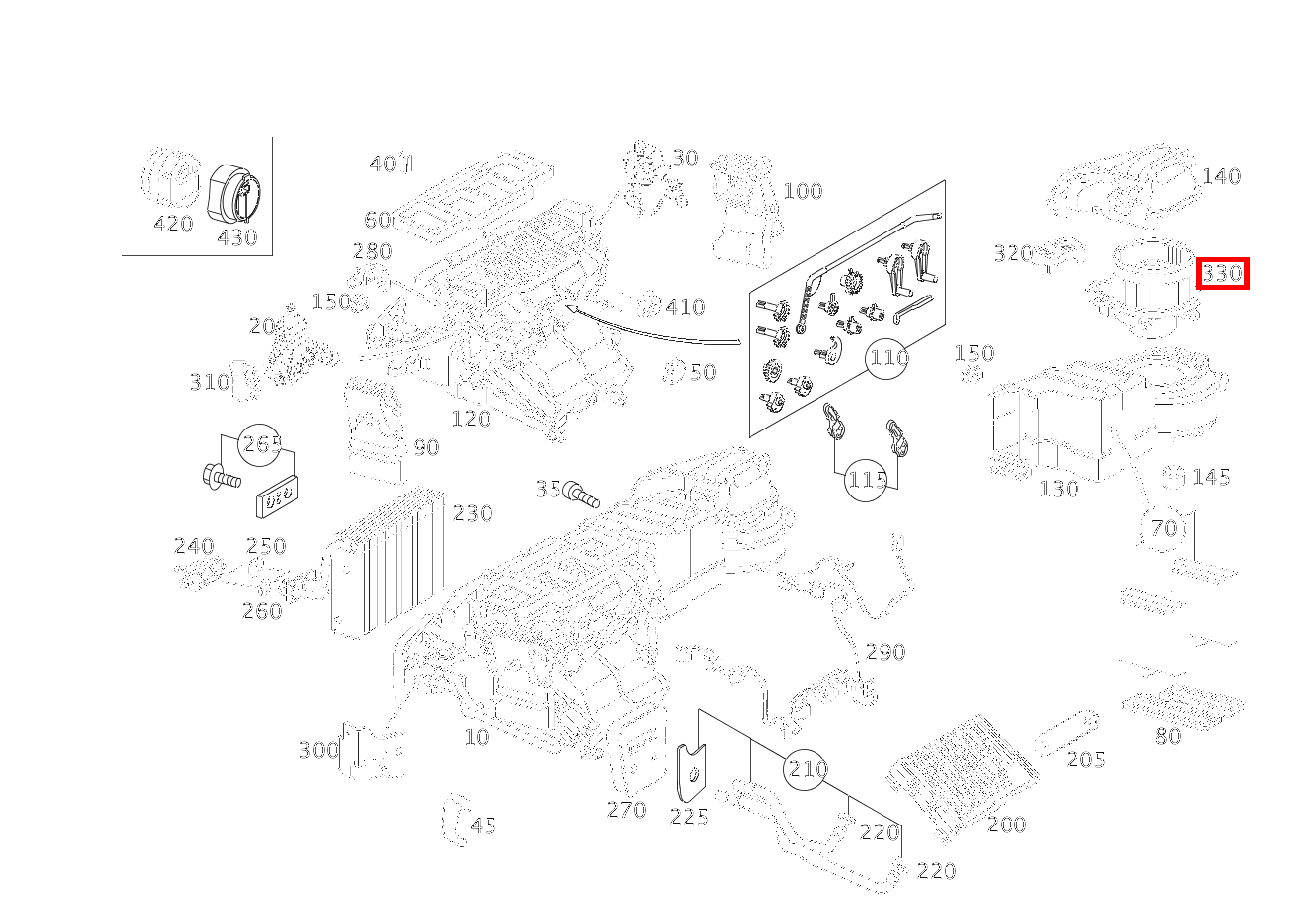 Lüfter MOTOR MIT HALTER C 220 d T-Modell 205