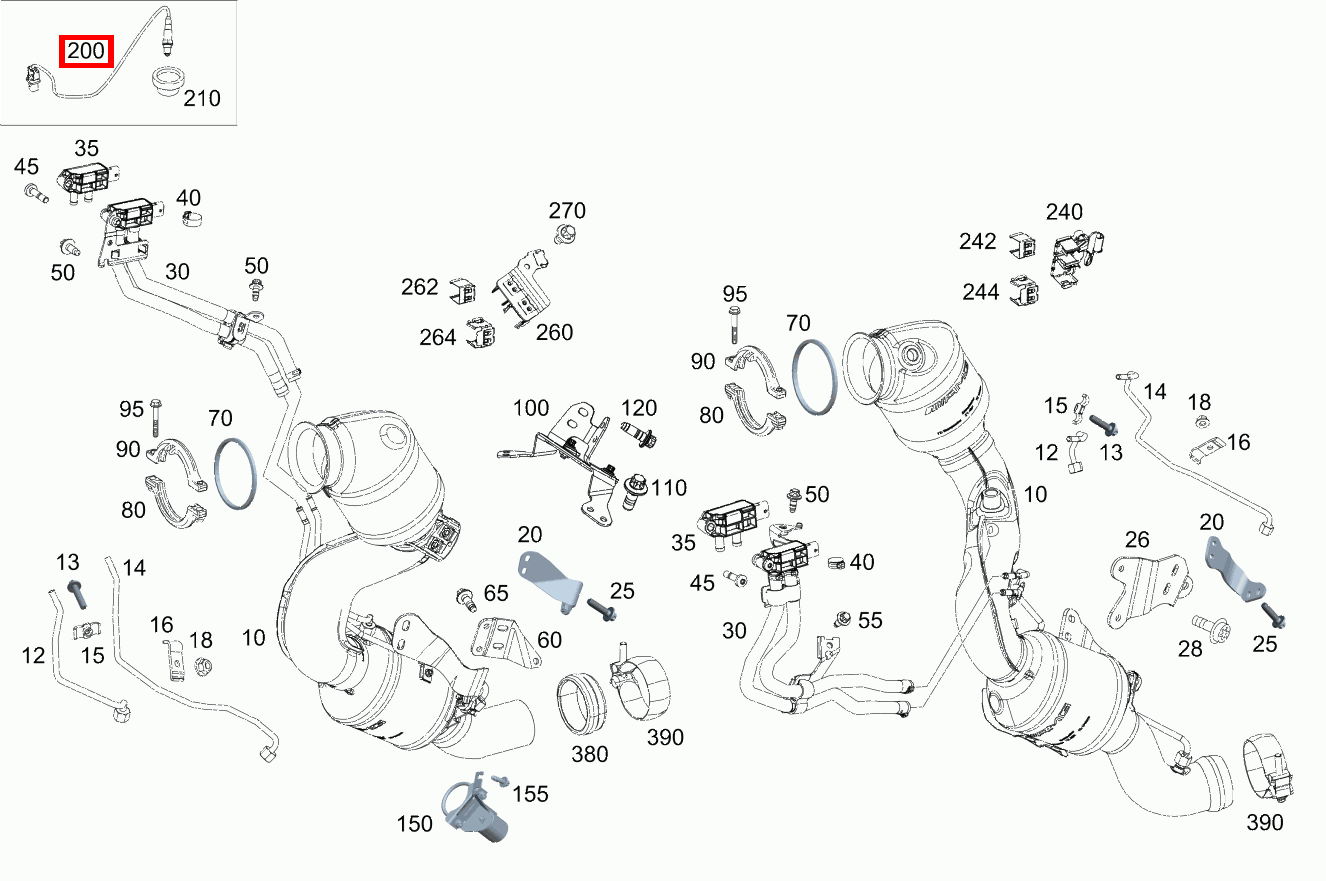 Lambdasonde Diagnosesonde links nach Katalysator Mercedes-AMG GLS 63 4MATIC+ 167