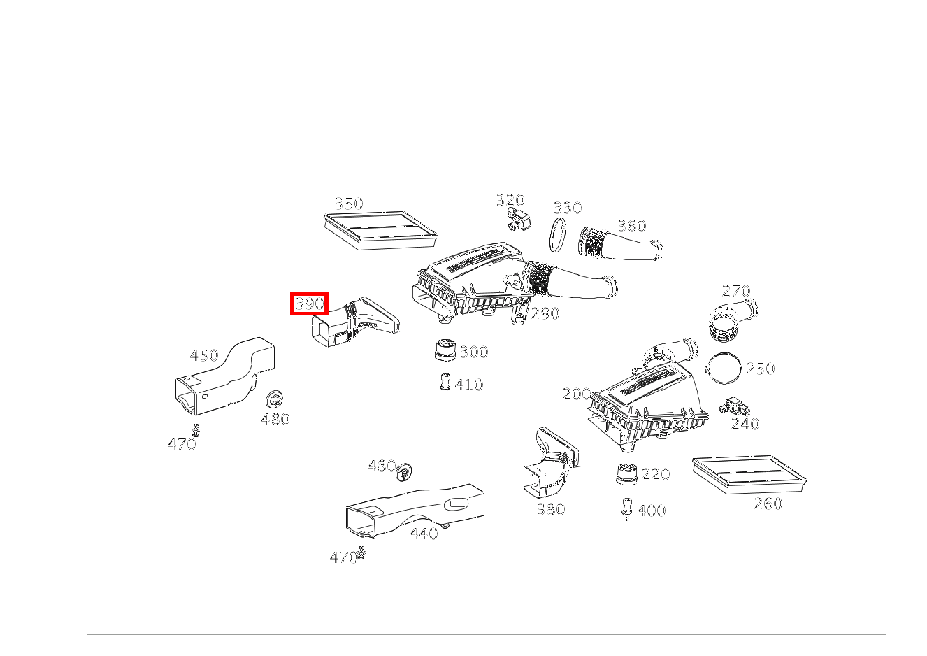 Luftkanal ANSAUGLEITUNG AN DAEMPFERFILTER RECHTS Mercedes-AMG GT Roadster 190