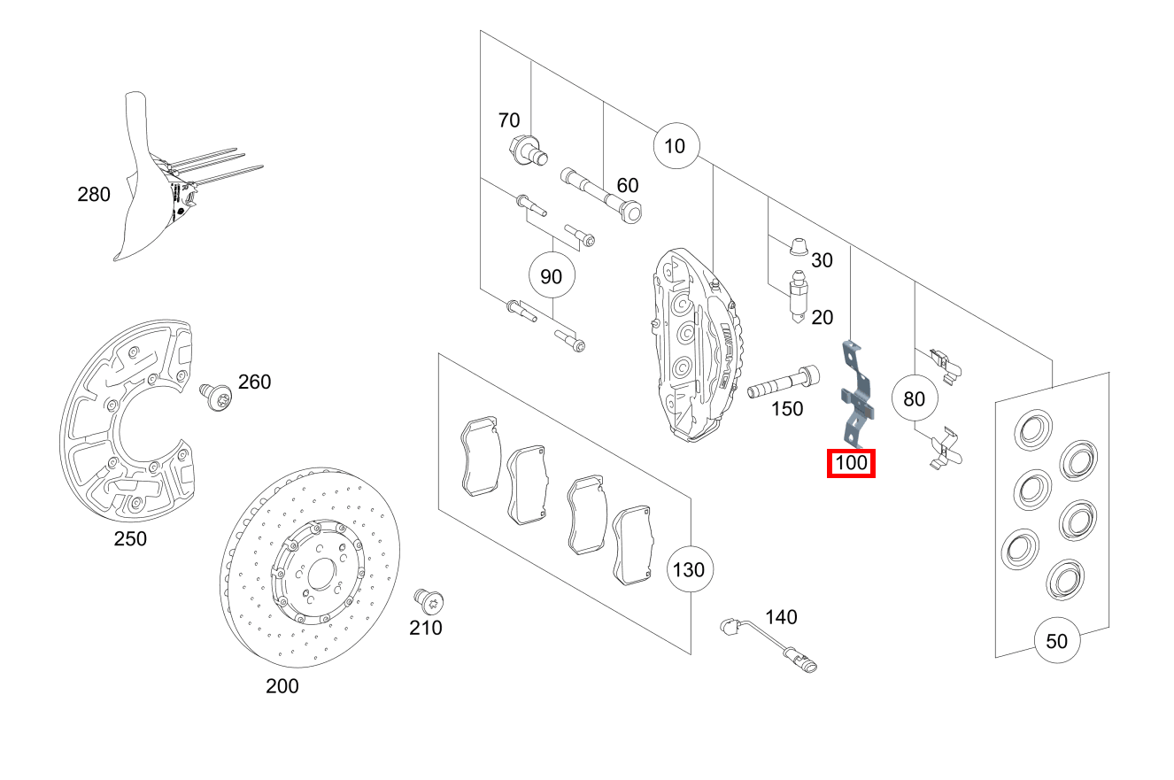Spreizfeder Links und rechts Mercedes-AMG GT 53 4MATIC+ 290 Spreizfeder Links und rechts Mercedes-AMG GT 53 4MATIC+ 290