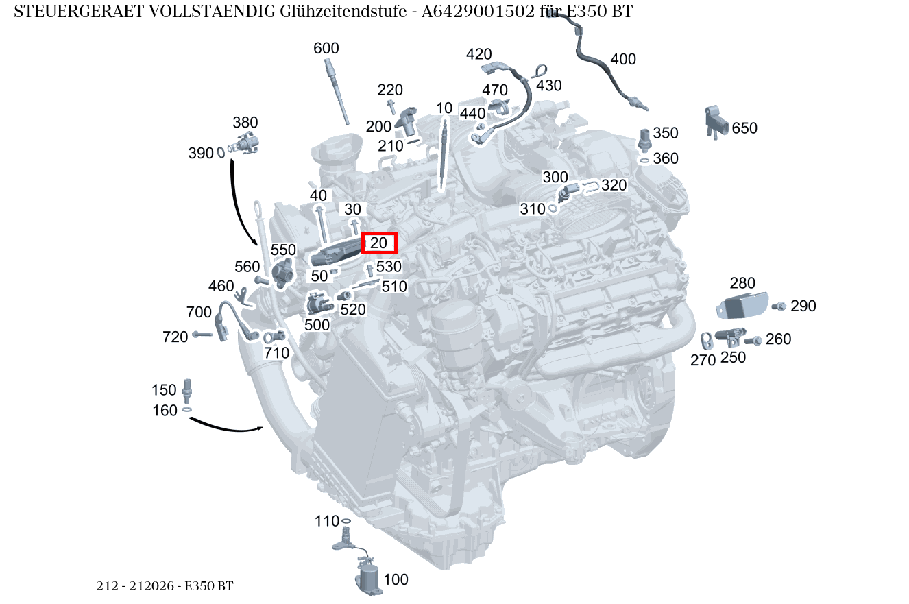 Steuergerät vollständig Glühzeitendstufe E350 BT 212 Steuergerät vollständig Glühzeitendstufe E350 BT 212