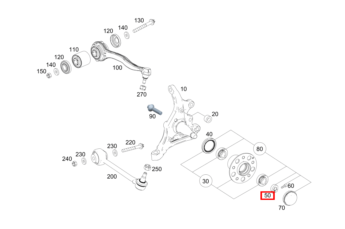 KLEMMMUTTER Radnabe, rechts SLK55 AMG 172 KLEMMMUTTER Radnabe, rechts SLK55 AMG 172