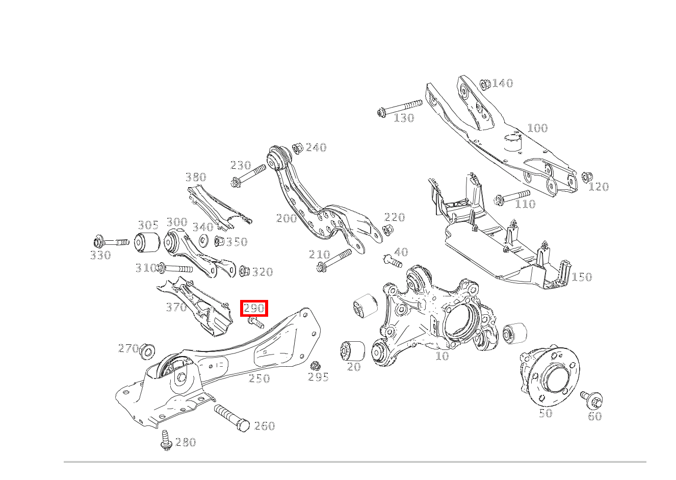 Sechsrundschraube Längslenker an Radträger, rechts; M10X45 220 A 180 Sechsrundschraube Längslenker an Radträger, rechts; M10X45 220 A 180