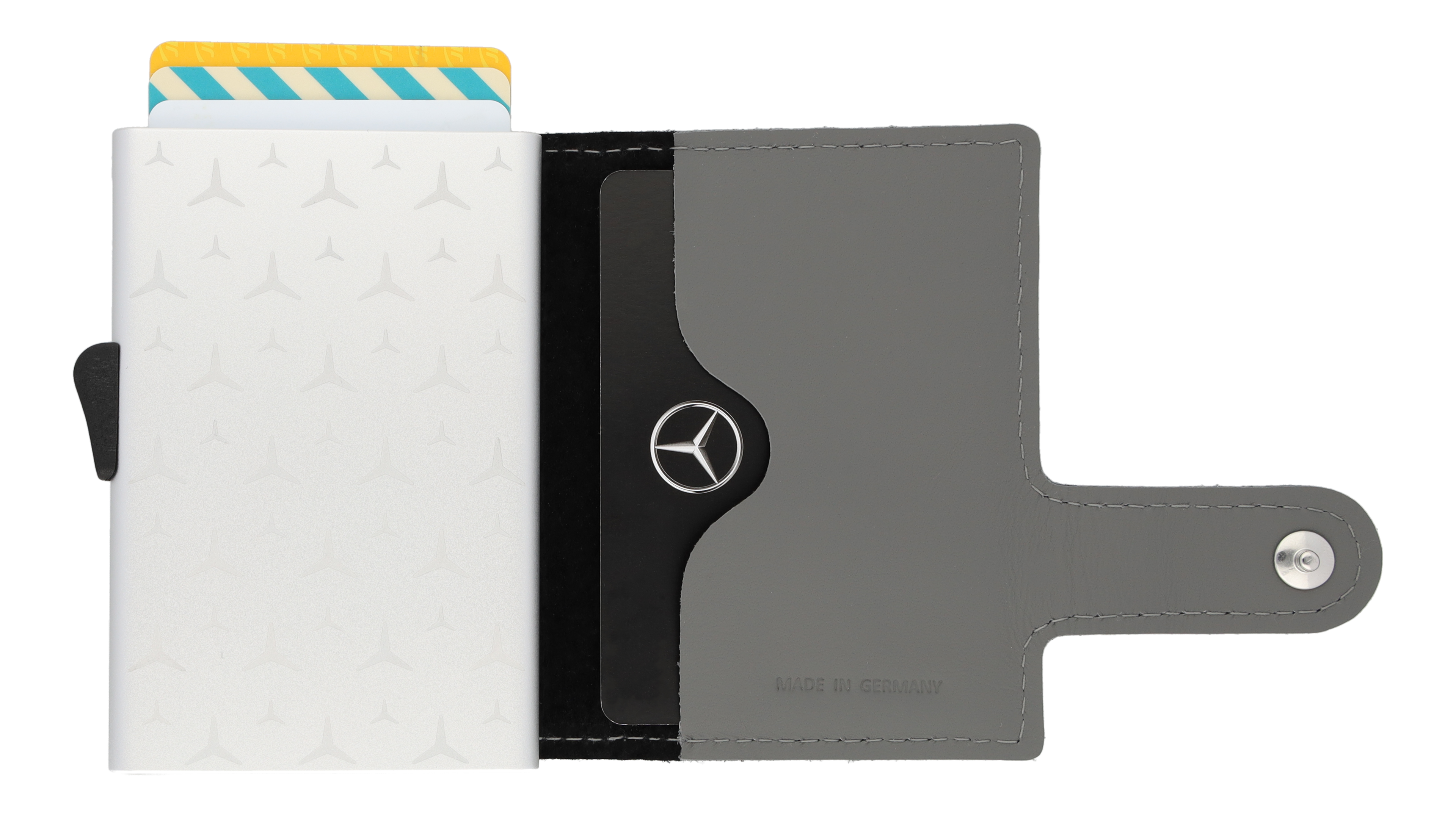 Mercedes-Benz - Mini-Geldbörse silbergrau, Rindleder