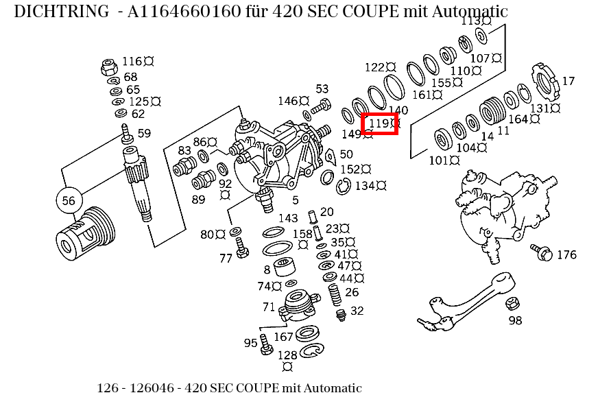 Dichtring 420 SEC COUPE mit Automatic 126