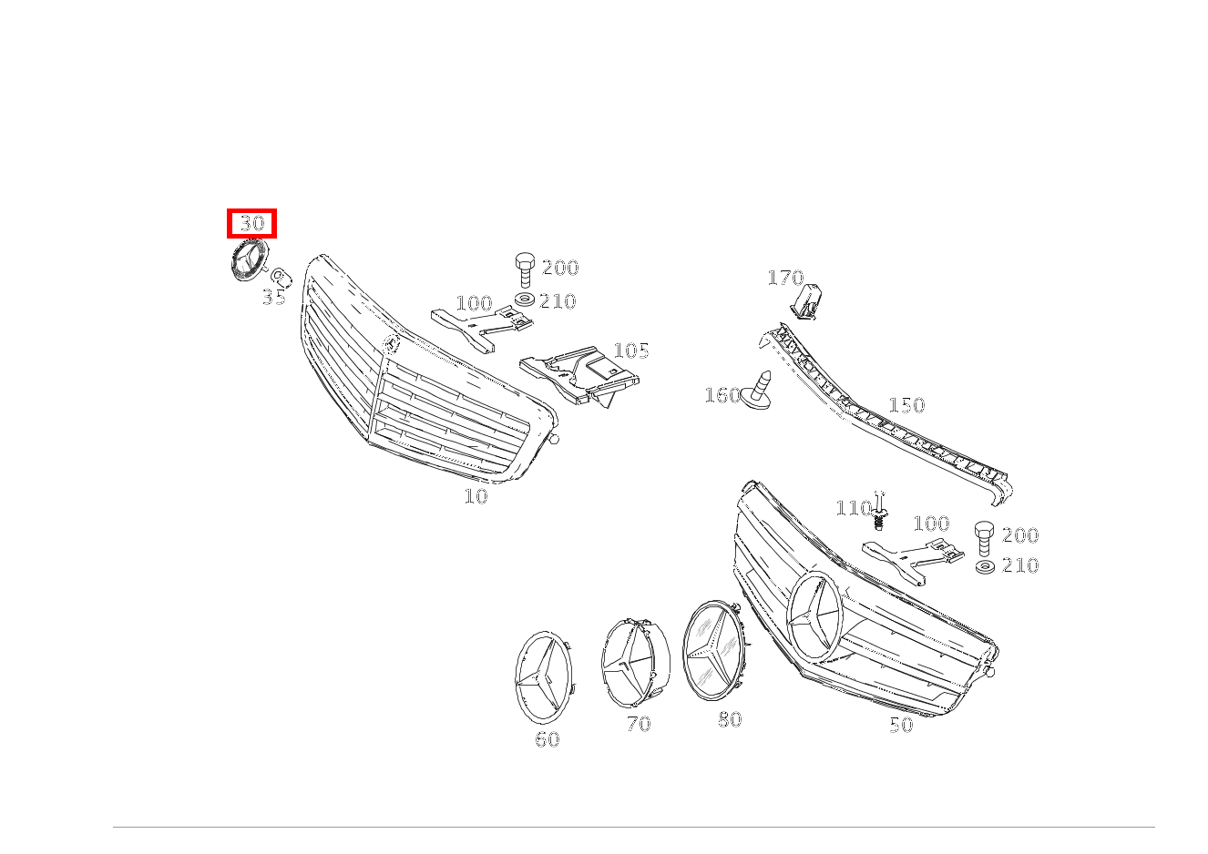 Firmenzeichen Kühlerverkleidung oben C320TCDI 4M 204 Firmenzeichen Kühlerverkleidung oben C320TCDI 4M 204