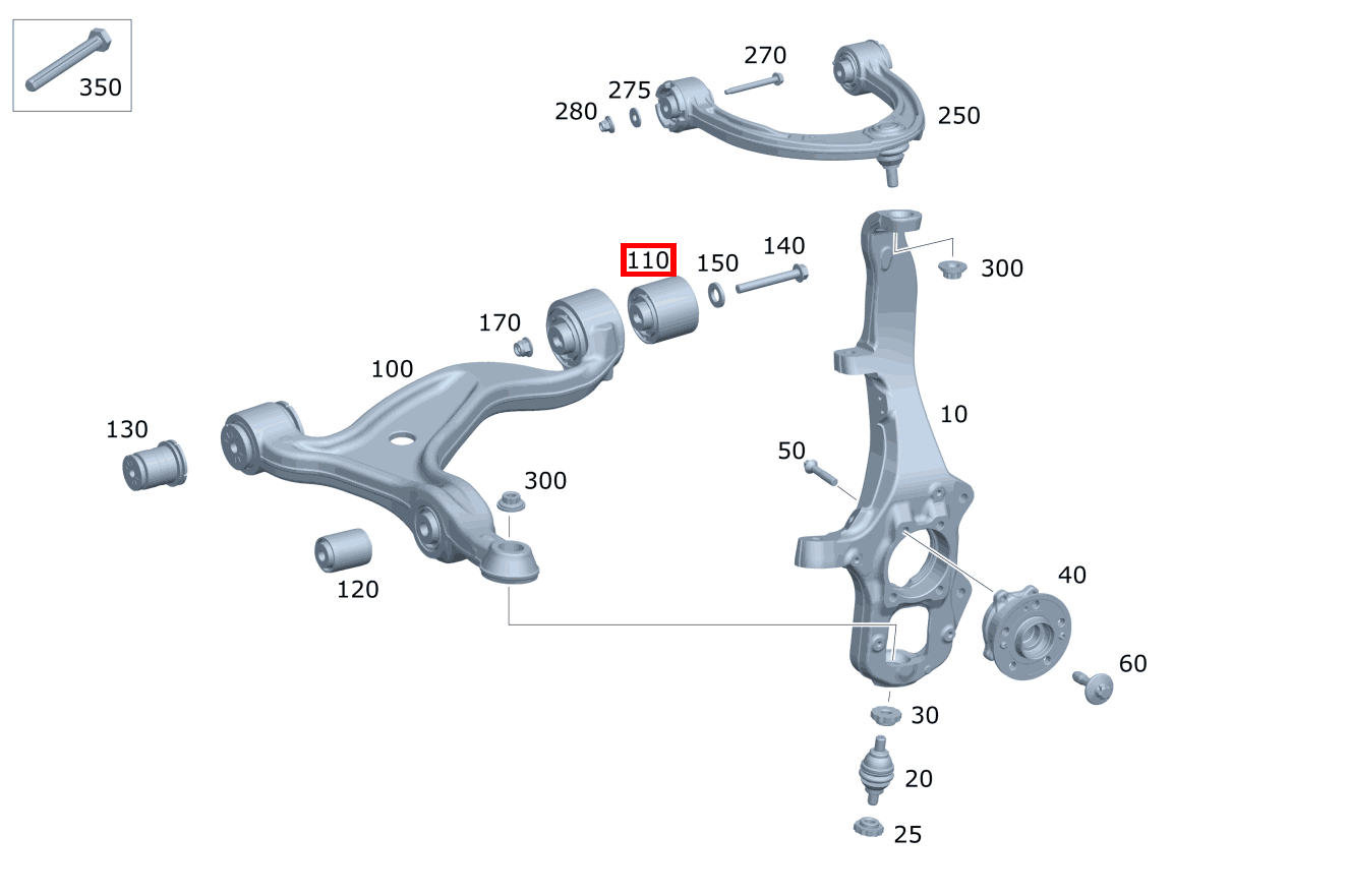 QUERLENKERLAGER Querlenker rechts Mercedes-Maybach GLS 600 4MATIC 167 QUERLENKERLAGER Querlenker rechts Mercedes-Maybach GLS 600 4MATIC 167