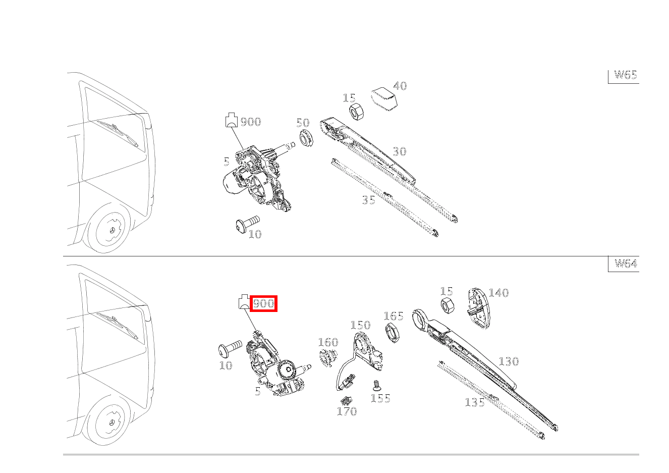 Stecker Wischermotor rechts ST_M6/11; 3-PIN MCP2.8 V 220 d EDITION Kompakt 460