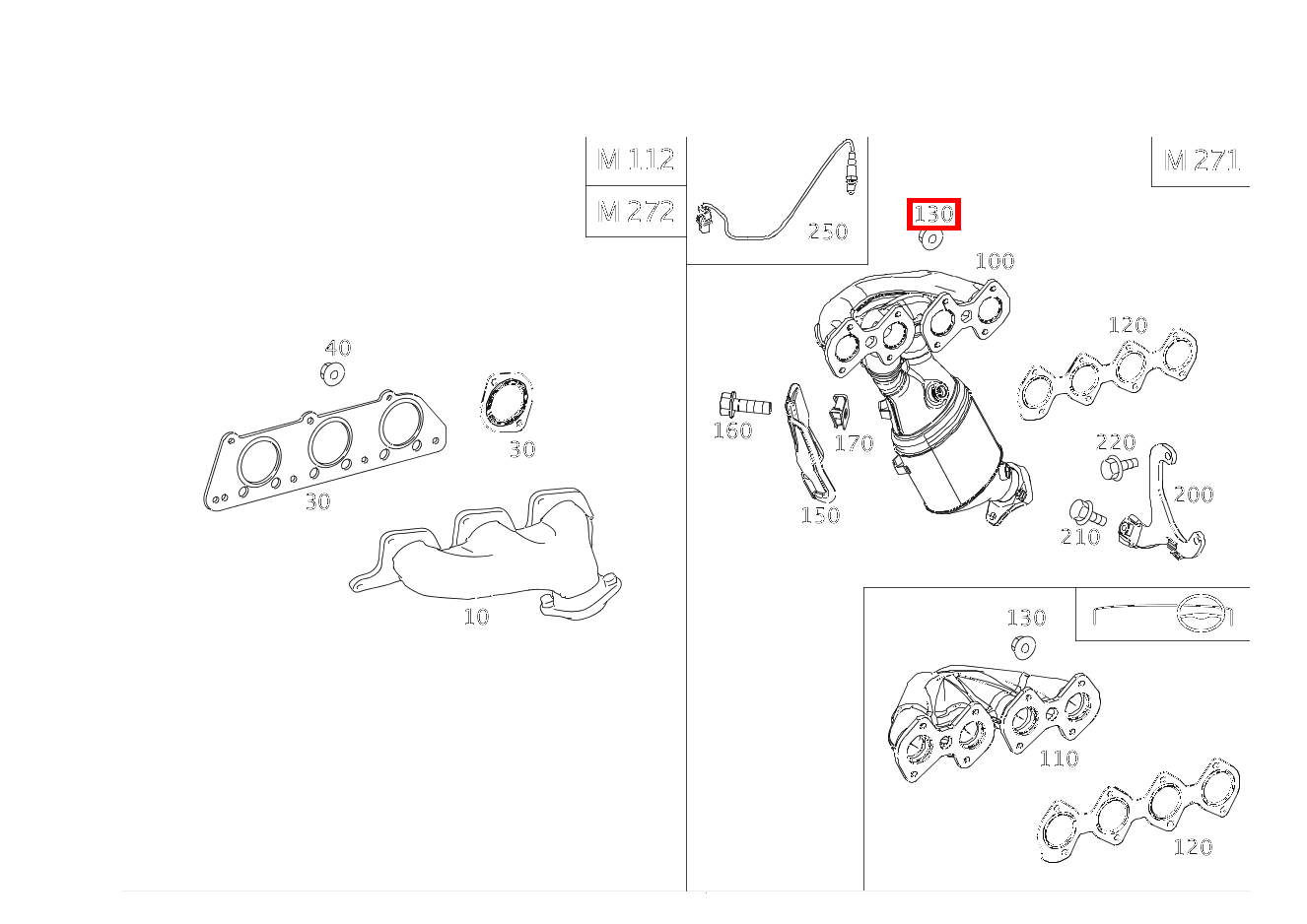 Sechskantmutter AUSPUFFKRUEMMER AN ZYLINDERKOPF CLC 180 Sportcoupe BCA 203 Sechskantmutter AUSPUFFKRUEMMER AN ZYLINDERKOPF CLC 180 Sportcoupe BCA 203