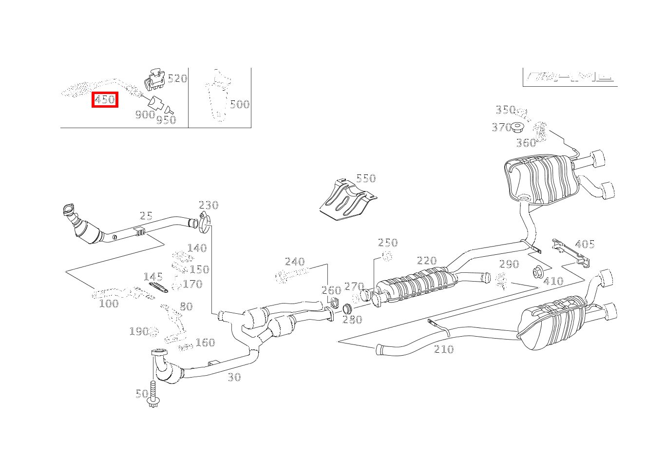 Lambdasonde O2-SONDE LINKS VOR KAT E 500 T 4-Matic 211