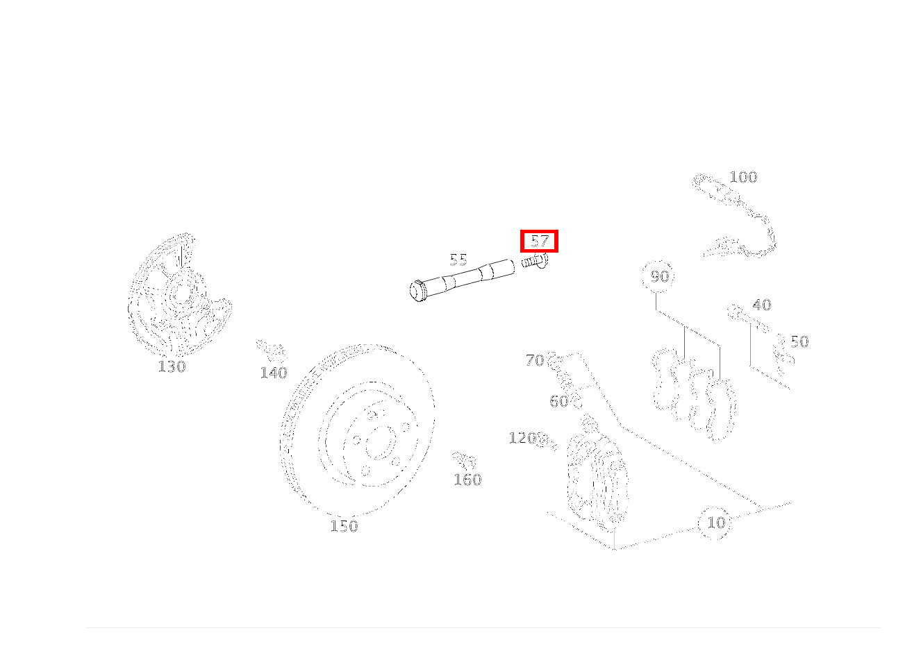 Kombi-Sechskantschraube Bremssattel links und rechts M 166, SLK 