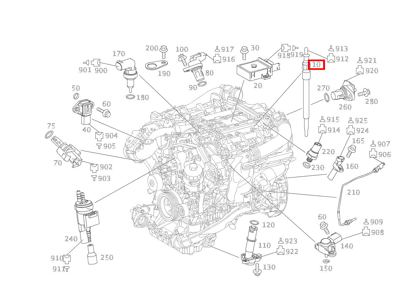 Glühkerze Rechts GL420CDI 4M 164 Glühkerze Rechts GL420CDI 4M 164