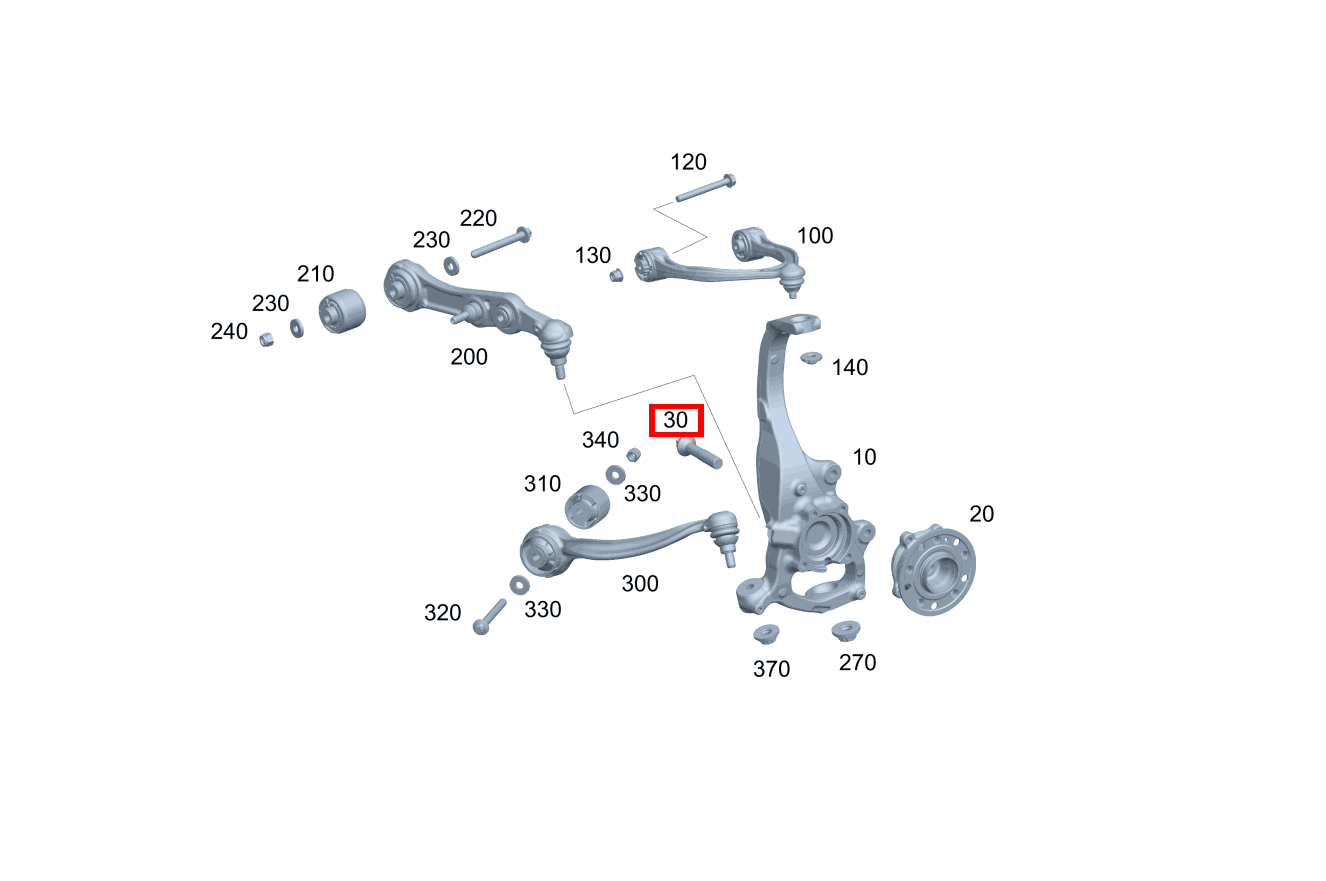 Schraube Radlager an Achsschenkel rechts; M12X1,5X101 C 205, E 213 