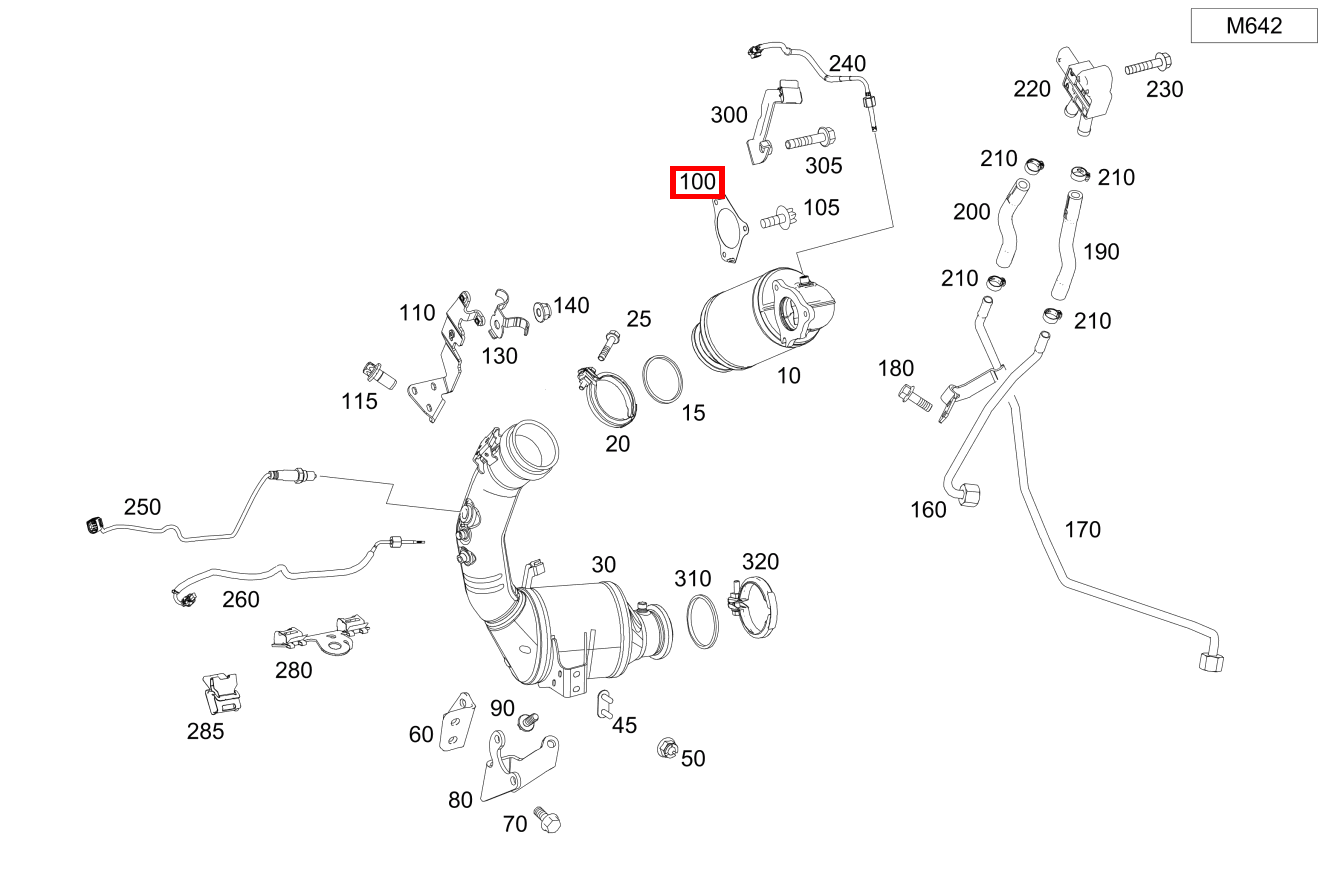 Flanschdichtung Zwischen Katalysator und Turbolader GLC 350 d 4MATIC Off-Roader 253 Flanschdichtung Zwischen Katalysator und Turbolader GLC 350 d 4MATIC Off-Roader 253
