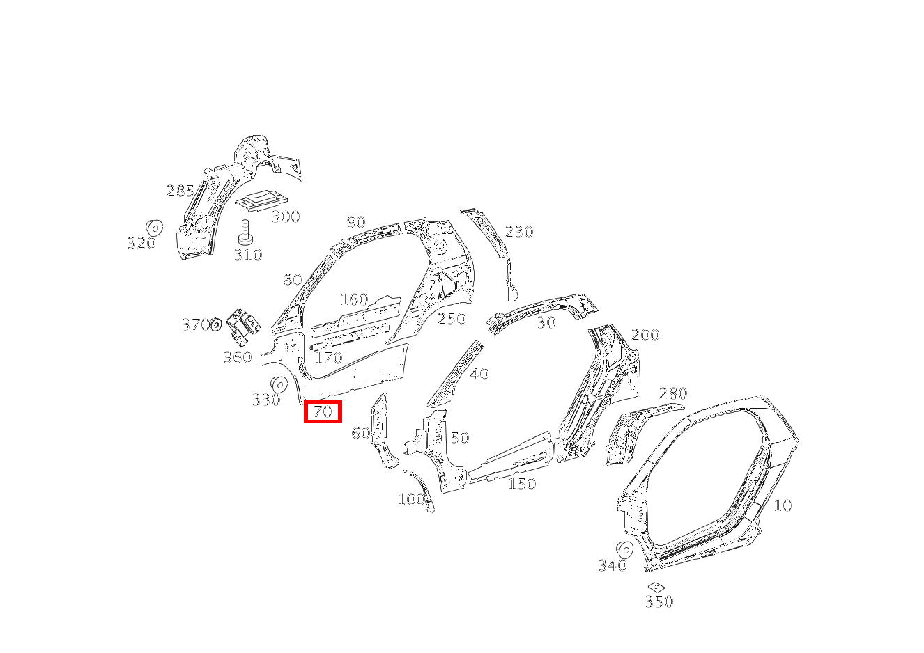 TEILESATZ SEITENWAND INNEN UNTEN RECHTS fortwo coupé mhd 52 kW 460