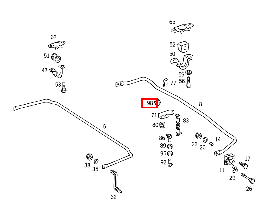 Sechskantmutter STANGE AN DREHSTAB UND HOEHENREGLER; M6 560 SEC-126 126