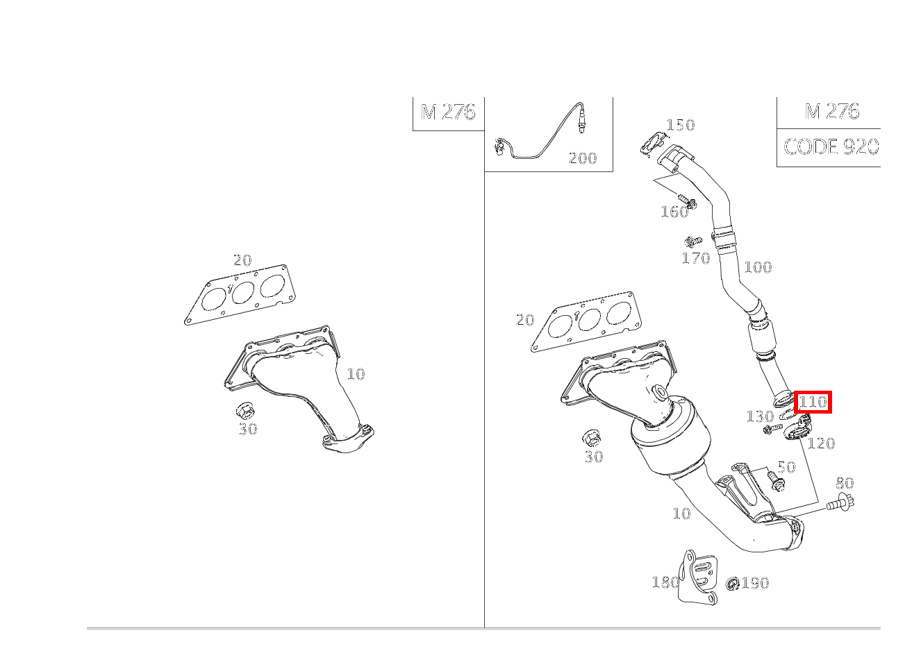 METALLDICHTUNG, EINLAGIG ABGASRUECKFUEHRUNGSLEITUNG RECHTS AN KATALYSATOR CLS350 S 218