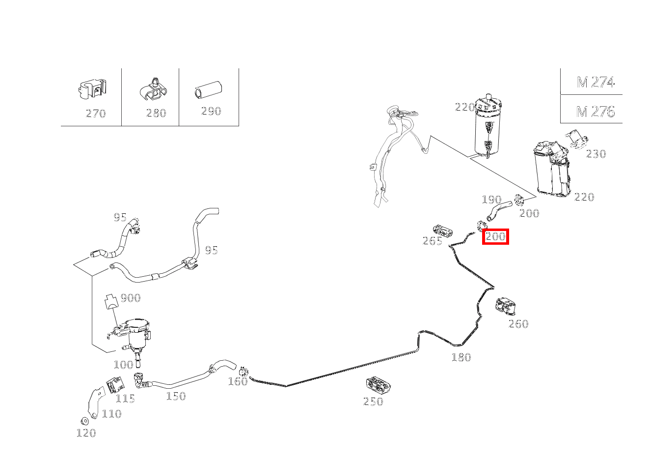 Schelle SCHLAUCH AN AKTIVKOHLEFILTER UND REGENERIERLEITUNG; 15.5-17.5 MM GLK 350 4MATIC 204