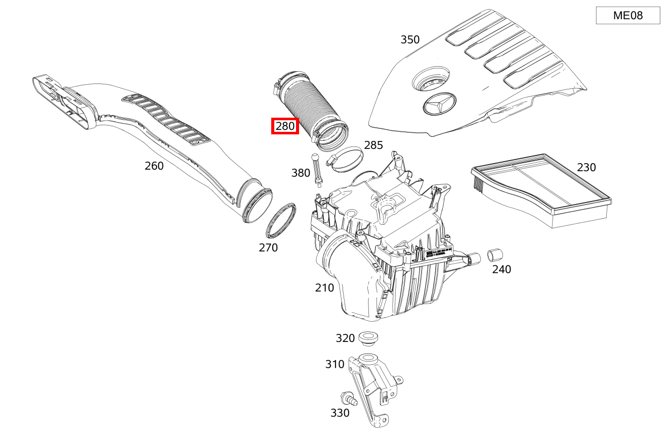 ANSAUGSCHLAUCH E 320 Limousine 211 ANSAUGSCHLAUCH E 320 Limousine 211
