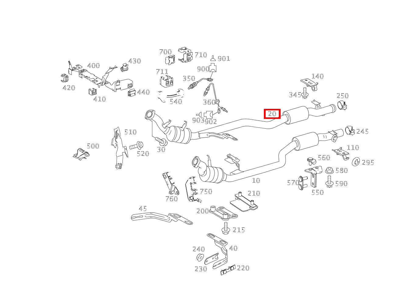 ABGASLEITUNG VORNE VORN RECHTS S 350 Limousine 221