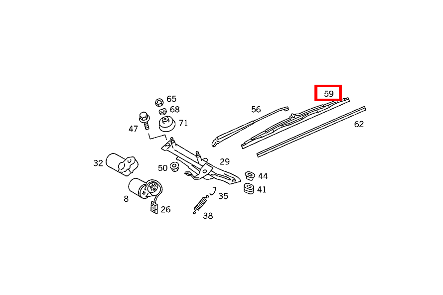 Wischerblatt BEI LINKSLENKUNG RECHTS, BEI RECHTSLENKUNG LINKS 280 S-126 126 Wischerblatt BEI LINKSLENKUNG RECHTS, BEI RECHTSLENKUNG LINKS 280 S-126 126