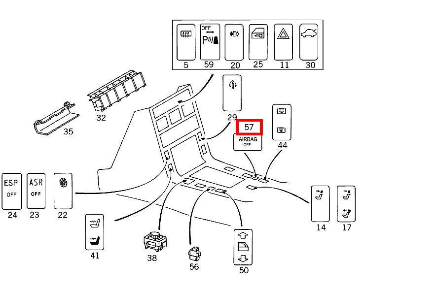 KONTROLLLEUCHTE KINDERSITZERKENNUNG S 350 Turbodiesel 140 KONTROLLLEUCHTE KINDERSITZERKENNUNG S 350 Turbodiesel 140