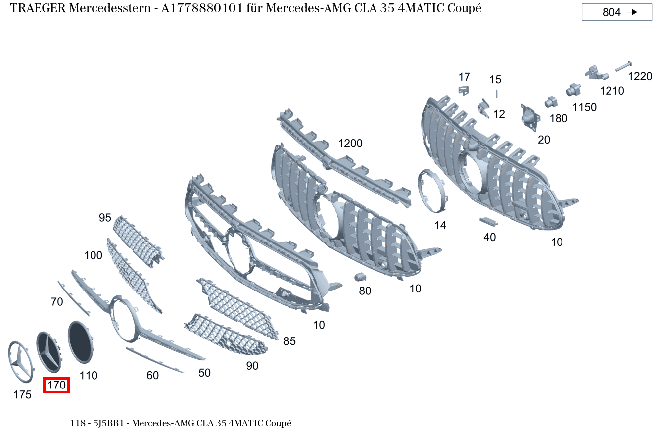 Träger Mercedesstern Mercedes-AMG CLA 35 4MATIC Coupé 118