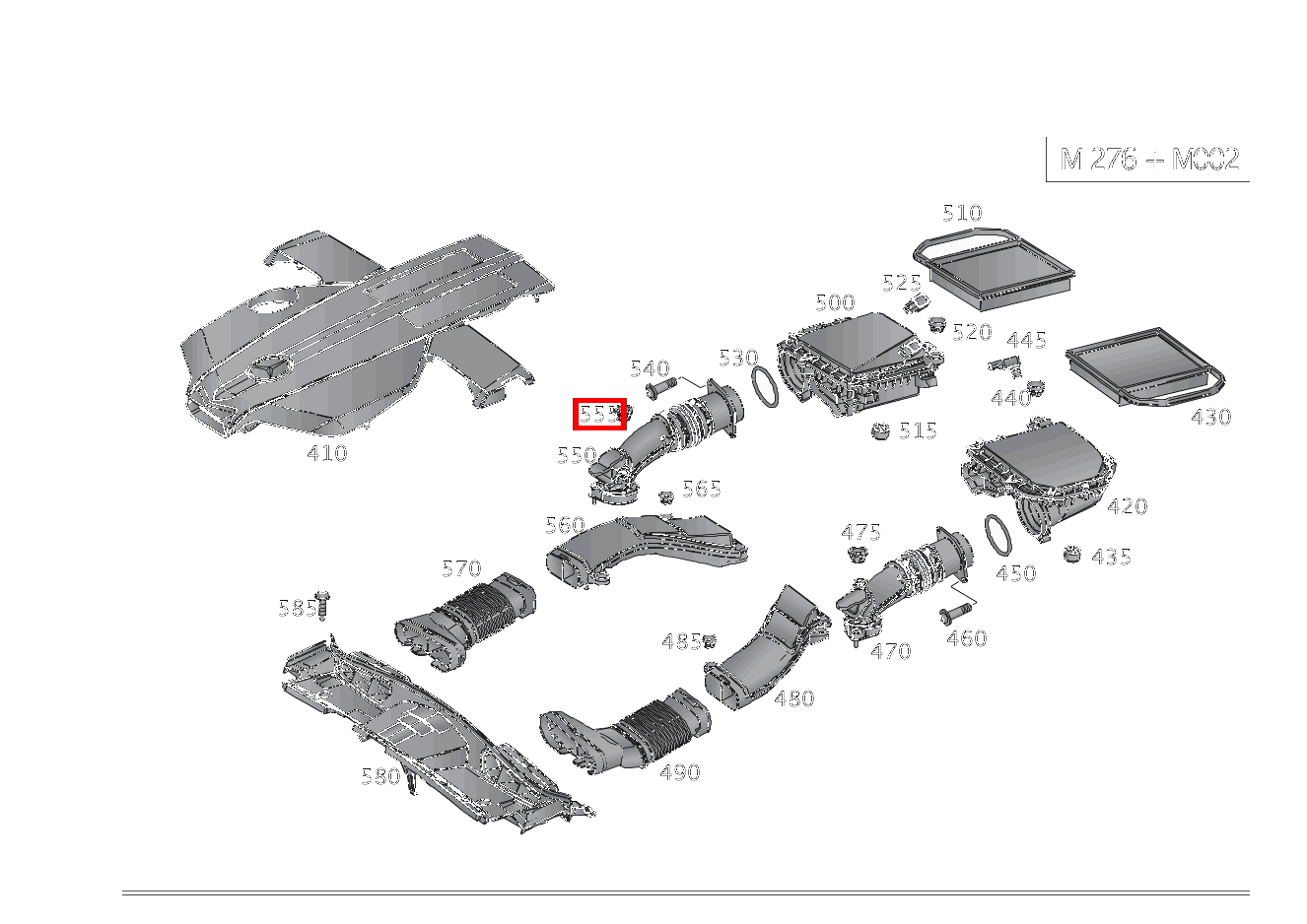 Elastomerlager In Reinluftleitung M 166, SLK / SLC 172, C 205 und 