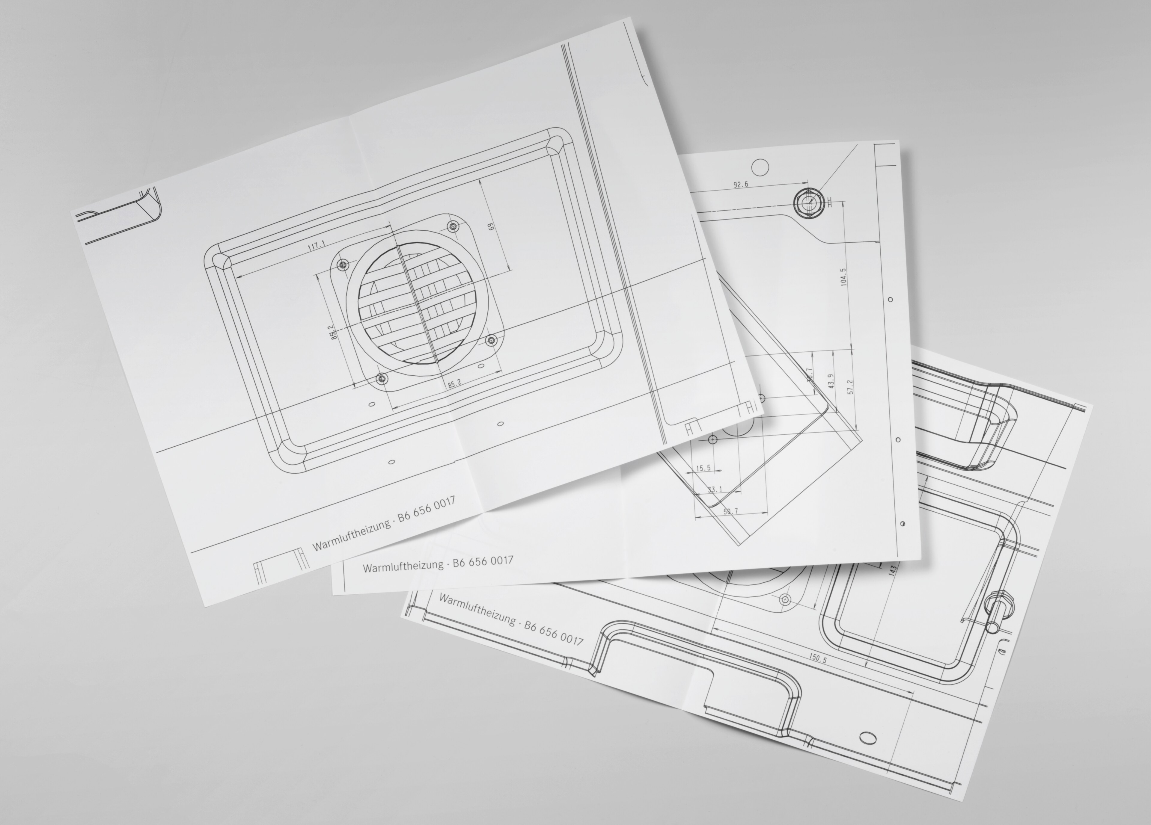 Warmluftzusatzheizung Schablone