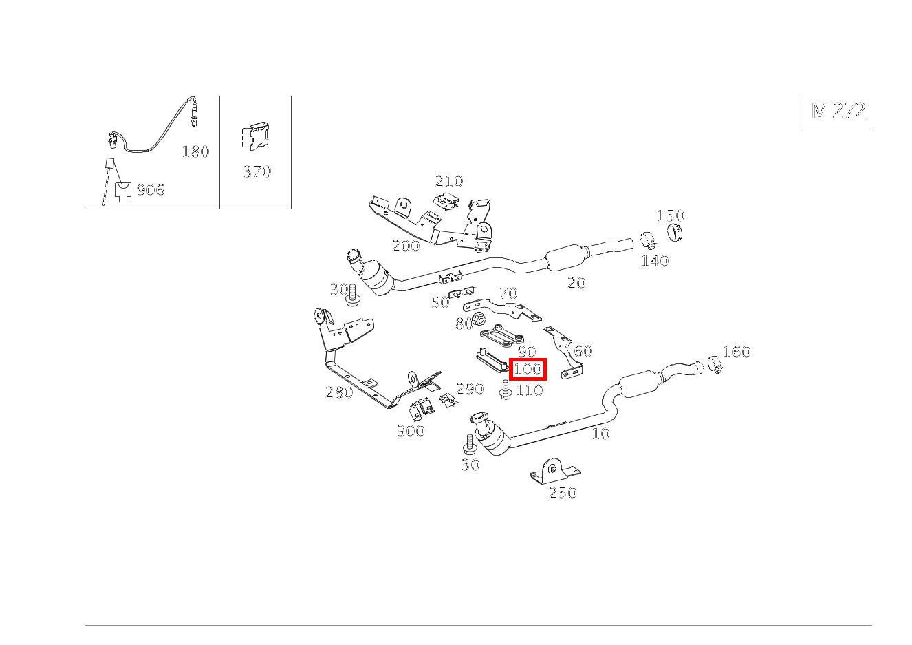 Unterlegplatte AUSPUFFROHR VORN AN GETRIEBE C 250 T-Modell 204