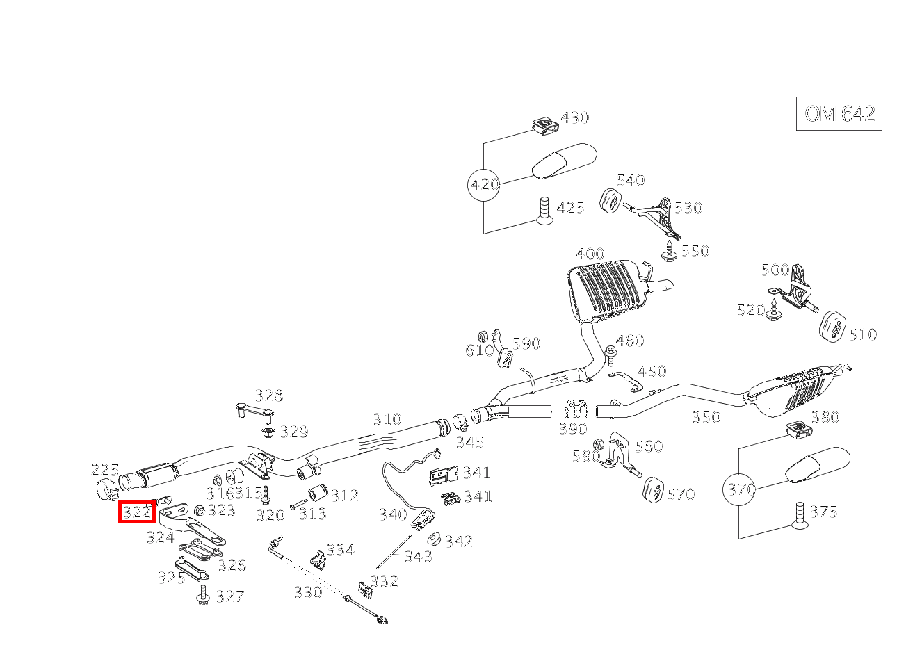 Platte HALTER AN AUSPUFFROHR VORN E350TCDI 4M BE 212 Platte HALTER AN AUSPUFFROHR VORN E350TCDI 4M BE 212