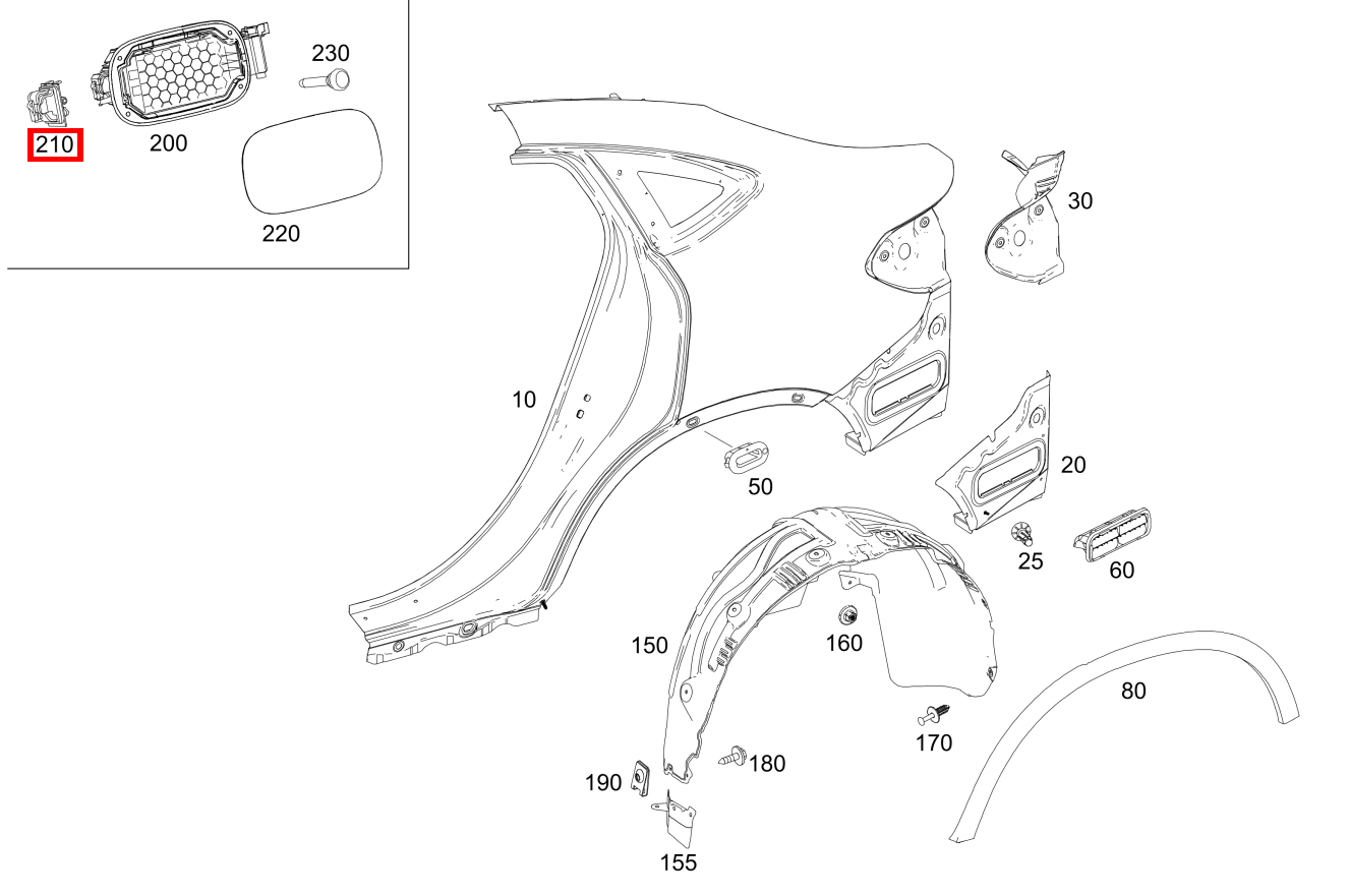 ZENTRALVERRIEGEL.STELLER ZENTRALVERRIEGELUNG TANKKLAPPE Mercedes-AMG GLC 63 S 4MATIC+ Coupé 253