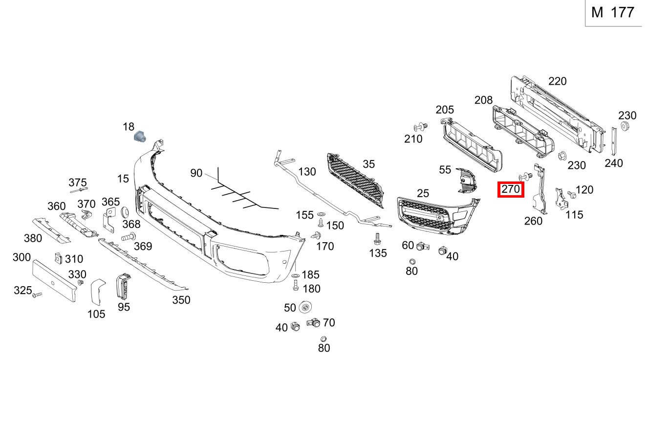 Spreizniet Befestigung Führung rechts Mercedes-AMG G 63 463