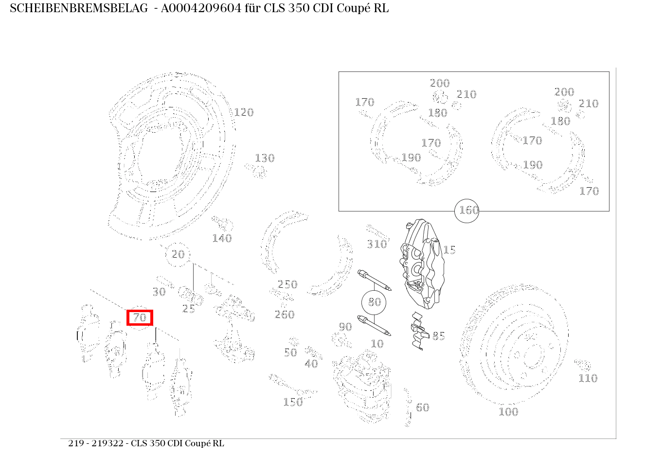 Scheibenbremsbelag CLS 350 CDI Coupé RL 219 Scheibenbremsbelag CLS 350 CDI Coupé RL 219
