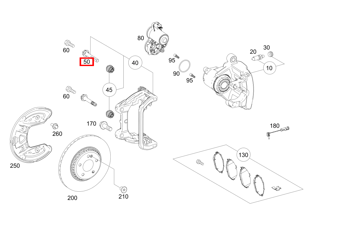 Führungshülse Bremsträger links und rechts Mercedes-AMG G 63 463 Führungshülse Bremsträger links und rechts Mercedes-AMG G 63 463