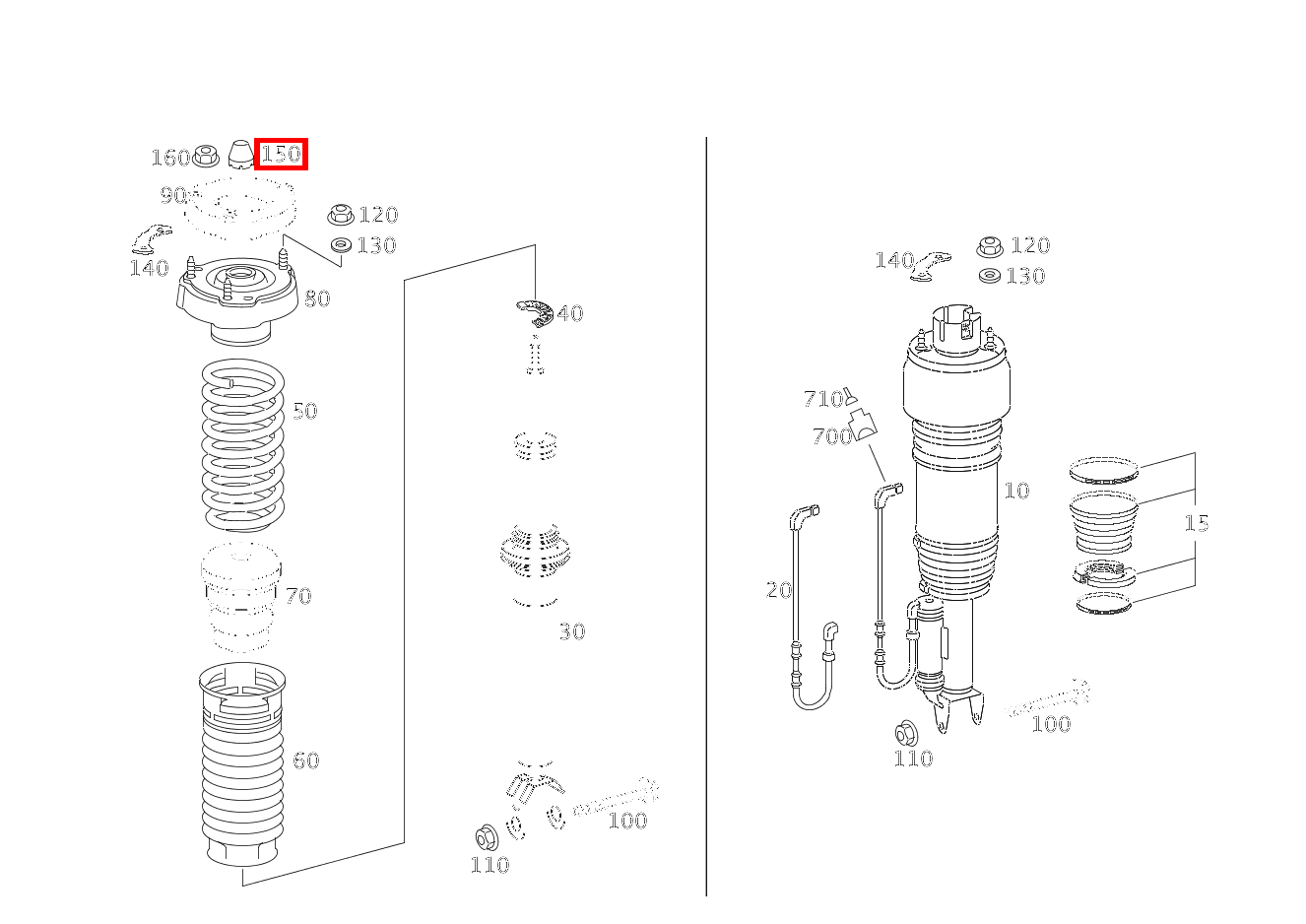 Staubschutzkappe AN STOSSDAEMPFER OBEN CLS 63 AMG Coupé 219