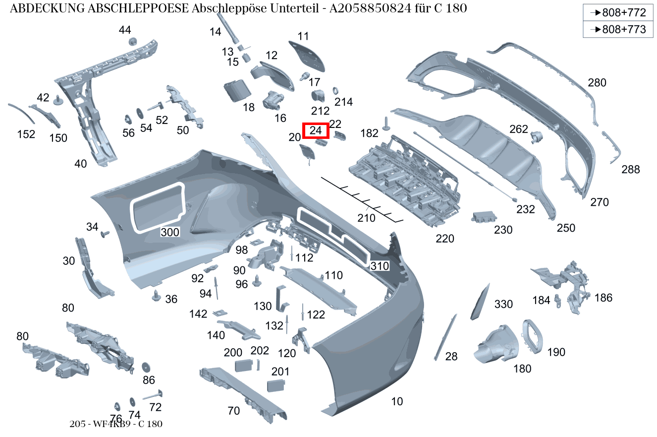 Abdeckung Abschleppöse Abschleppöse Unterteil C 180 205 Abdeckung Abschleppöse Abschleppöse Unterteil C 180 205