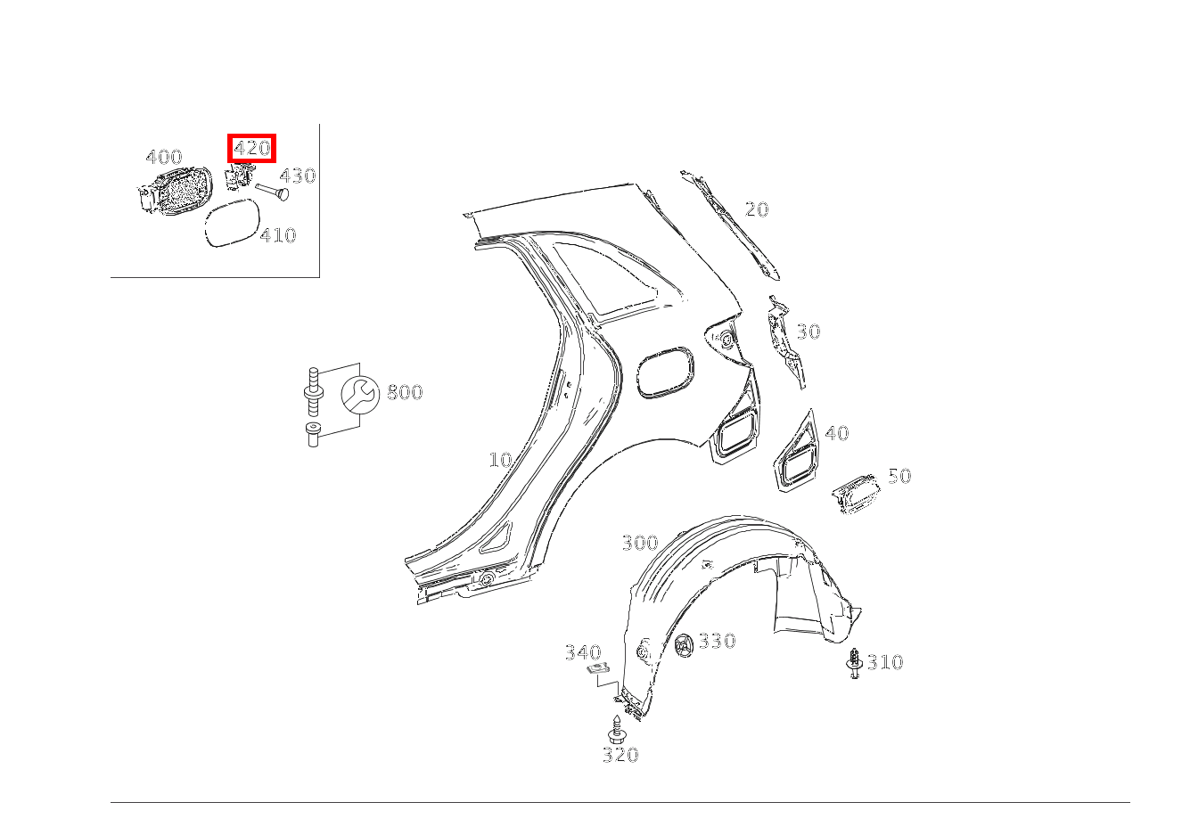 ZENTRALVERRIEGEL.STELLER TANKKLAPPE B220 4M 246