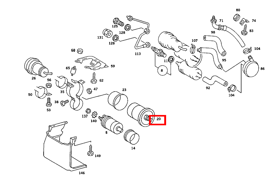 Kraftstofffilter 280 SEL-126 126 Kraftstofffilter 280 SEL-126 126
