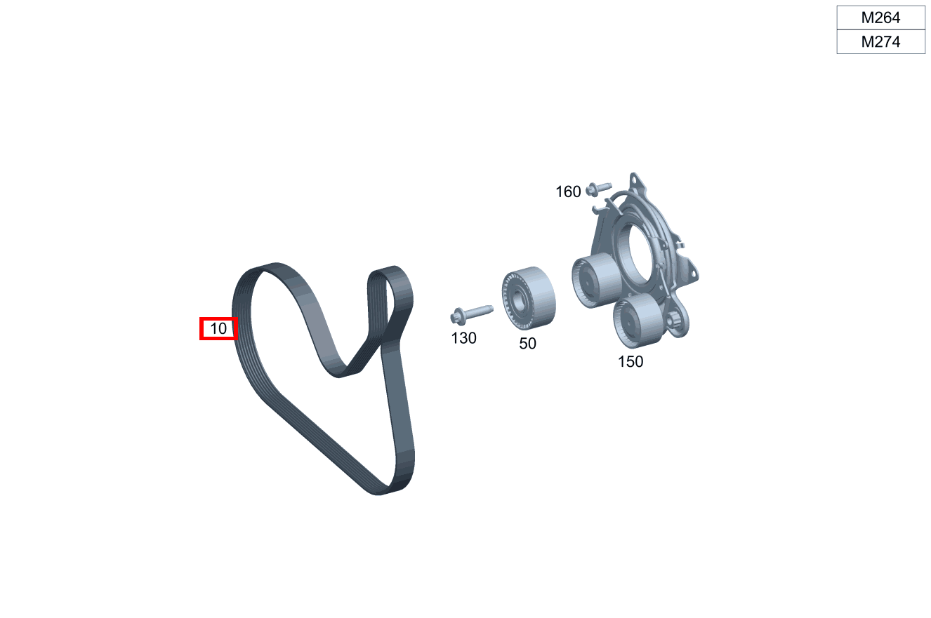 Keilrippenriemen 20,5X1073 GLC 250 4MATIC RL 253